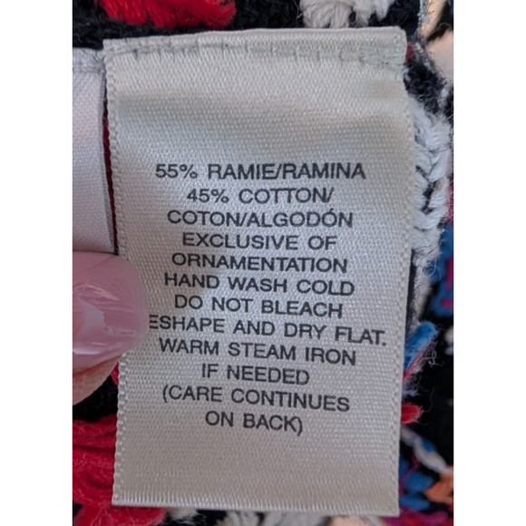 VTG 90s Susan Bristol Hand Embroidered Floral Cottage Boho Maximalist Cardigan S - Picture 8 of 9